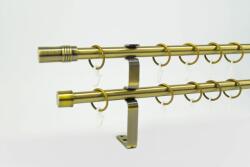 16 mm Ø Boston karnis szett, 2 soros, óarany, lapostartóval (240 cm)