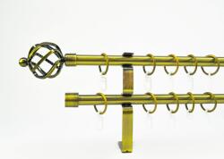  16 mm Ø Szeged karnis szett, 2 soros, óarany, lapostartóval (300 cm)