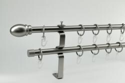 16 mm Ø St. Louis karnis szett, 2 soros, nikkel-matt, lapostartóval (240 cm)