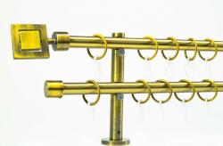  16 mm Ø Chicago karnis szett, 2 soros, óarany, block tartóval (240 cm)