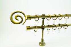  16 mm Ø Houston karnis szett, 2 soros, óarany, nyitott tartóval (200 cm)