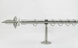  25 mm Ø Linz függönykarnis szett, 1 soros, nikkel-matt, nyitott tartóval (240 cm)