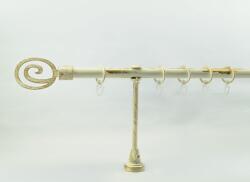  19 mm Ø Florenz karnis szett, 1 soros, ecrü-gold, nyitott tartóval (160 cm)