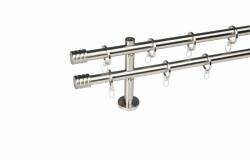  16 mm Ø Lisboa karnis szett, 2 soros, inox, block tartóval (240 cm)