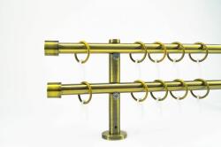 19 mm Ø Köln karnis szett, 2 soros, óarany, block tartóval (120 cm)