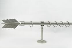 25 mm Ø Graz függönykarnis szett, 1 soros, nikkel-matt, BORDÁS CSŐ (200 cm)