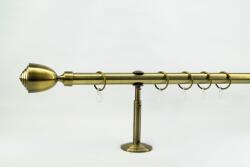  25 mm Ø Salzburg függönykarnis szett, 1 soros, óarany, nyitott tartóval (120 cm)