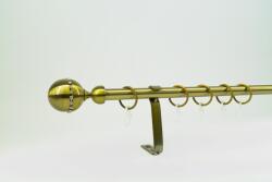  16 mm Ø San Marino függönykarnis szett, 1 soros, óarany, lapostartóval (240 cm)