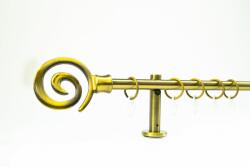 16 mm Ø Houston függönykarnis szett, 1 soros, óarany, block tartóval (300 cm)