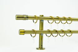  16 mm Ø Boston karnis szett, 2 soros, óarany, block tartóval (160 cm)
