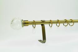 16 mm Ø Glasgow függönykarnis szett, 1 soros, óarany, lapostartóval (300 cm)