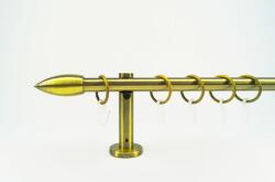  16 mm Ø Memphis függönykarnis szett, 1 soros, óarany, block tartóval (160 cm)