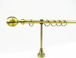 16 mm Ø San Marino függönykarnis szett, 1 soros, óarany, nyitott tartóval (300 cm)
