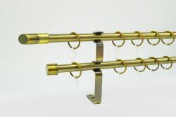 16 mm Ø Leeds karnis szett, 2 soros, óarany, lapostartóval (240 cm)
