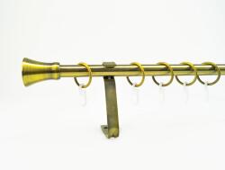 16 mm Ø Los Angeles függönykarnis szett, 1 soros, óarany, lapostartóval (120 cm)