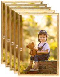 vidaXL Rame foto colaj pentru perete/masă 5 buc. auriu 59, 4x84 cm MDF (332445)