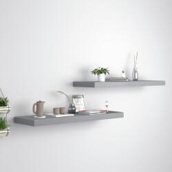 vidaXL Rafturi de perete suspendate, 2 buc. , gri, 80x23, 5x3, 8 cm, MDF (323857) Raft