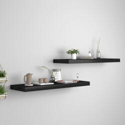 vidaXL Rafturi de perete suspendate 2 buc. , negru, 80x23, 5x3, 8 cm, MDF (323836) Raft
