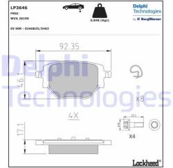 DELPHI Klocki Hamulcowe Tyl (lp3646)