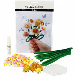 CChobby Mini kreatív szett, virágcsokor készítő (vasalható gyöngyök, pom-pom, zsenília) (CRC-977312)