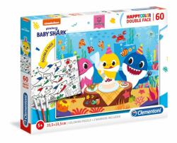 Clementoni Baby Shark - Születésnap színezhető kétoldalas puzzle 60 db-os (26095)