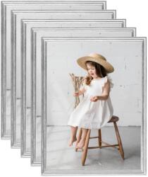 vidaXL Rame foto colaj pentru perete 5 buc. argintiu 50x60 cm MDF (332483)