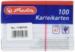 Herlitz kartoték kártya, A7, 100 ív, vonalas, fehér, 170g/m2 (01150705) (01150705)