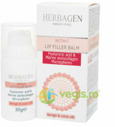 Herbagen Balsam de Buze Filler Instant cu Microsfere de Acid Hialuronic si Atellocolagen 30g