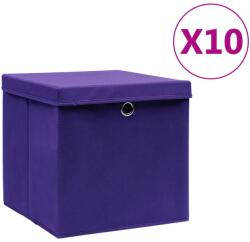 vidaXL Cutii depozitare cu capace, 10 buc. , violet, 28x28x28 cm (325214)