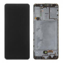 Samsung A315F Galaxy A31 LCD Kijelző+Érintőüveg+Keret, Fekete, Prism Crush Black (GH82-22905A, GH82-22761A, GH-8224455A, GH82-24406A) Gyári, Service Pack