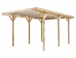 Atlana Kocsibeálló pergola 300x500x233 cm fenyőfa szabadon álló impregnált fa PVC tetőfedés