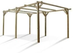 Atlana Kocsibeálló pergola 300x500 cm fenyőfa szabadon álló impregnált fa tetőfedés nélküli