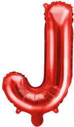 PartyDeco Balon din folie Mini - Litera J 35 cm roșu