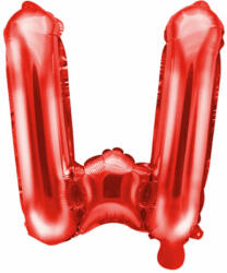 PartyDeco Balon din folie Mini - Litera W 35 cm roșu