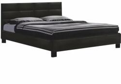 Pat matrimonial cu somiera 160x200 piele eco neagra MIKEL