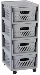 Keter INFINITY 4x11L fiókos tároló 36 x 29, 5 x 65, 5 cm DOTS, szürke 231558 (04356-099) (231558)