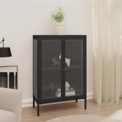 vidaXL Servantă, negru, 75x35x105 cm, oțel și sticlă (336070) Comoda