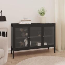 vidaXL Servantă, negru, 105x35x70 cm, oțel și sticlă (336067) Comoda