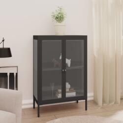 vidaXL Servantă, antracit, 75x35x105 cm, oțel și sticlă (336072) Comoda