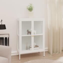 vidaXL Servantă, alb, 75x35x105 cm, oțel și sticlă (336071) Comoda