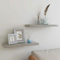 vidaXL Rafturi perete suspendate, 2 buc. , gri beton 60x23, 5x3, 8 cm MDF (326598) Raft