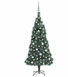 vidaXL Műkarácsonyfa LED fényekkel gömb szettel 150 cm (3077923)