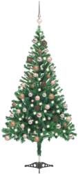 vidaXL Műkarácsonyfa LED fényekkel és gömb szettel 120 cm (3077573)