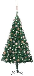 vidaXL Műkarácsonyfa LED fényekkel és gömb szettel 120 cm (3077620)