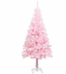 vidaXL Rózsaszín műkarácsonyfa LED fényekkel állvánnyal 240 cm (3077415)