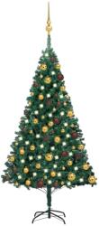 vidaXL Műkarácsonyfa LED fényekkel gömb szettel 120 cm (3077534)