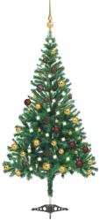 vidaXL Műkarácsonyfa LED fényekkel gömb szettel 180 cm (3077489)