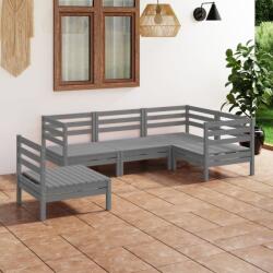 vidaXL Set mobilier de grădină, 5 piese, gri, lemn masiv de pin (3082719) - vidaxl