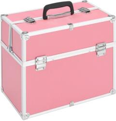 vidaXL Geantă de cosmetice, roz, 37 x 24 x 35 cm, aluminiu (91834) - vidaxl