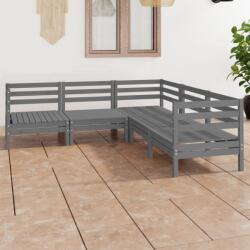 vidaXL Set mobilier de grădină, 5 piese, gri, lemn masiv de pin (3082996) - vidaxl